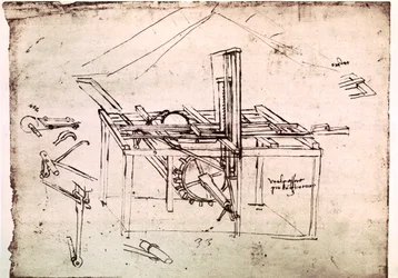 Extract from a Da Vinci Manuscript: Hydraulic Saw with Automatic Forwarding