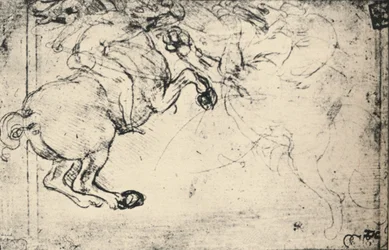 Fight Between a Horseman and a Griffin