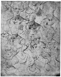 Studies for a half length female figure