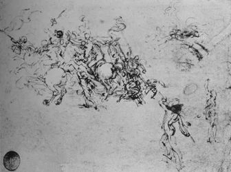 Studies of Horsemen Fighting and of Footsoldiers