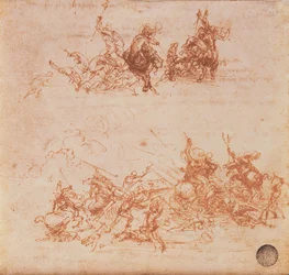Study of Horsemen in Combat and Foot Soldiers