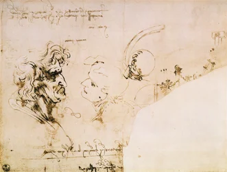 Study of Two Heads in Profile and Studies of Machines