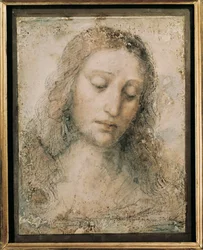 Head of Christ the Redeemer. Drawing by a pupil of Leonardo da Vinci
