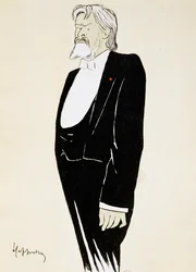 Actor Jean Mounet-Sully, caricature