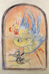 Preparatory Drawing for Back of Art Deco Style Chair