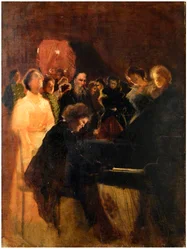 Leo Tolstoy at the Concert Given by Anton Rubinstein (1829-1894) by Leonid Osipovich Pasternak (1862-1945)
