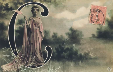 Capital letter C: Lucienne Roger, half-worldly artist of the Belle Époque, 1906