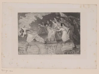 Christ in a Sleigh Pulled Over Ice by Skating Angels