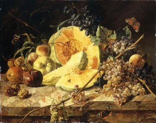 A Still Life with Fruit, Nuts and Insects