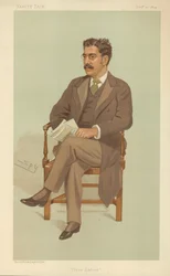 Mr Clement King Shorter, Three Editors, 10 December 1894, Vanity Fair cartoon