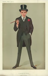 Mr F E Smith, A Successful First Speech, Moab is my Washpot, 16 January 1907, Vanity Fair cartoon