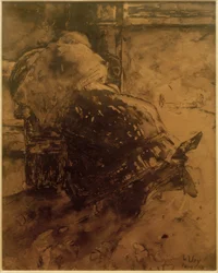 Woman by the Fireplace