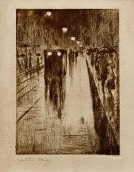 Leipzig Street in the Rain