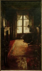 Paris Interior, Woman Reading at the Window