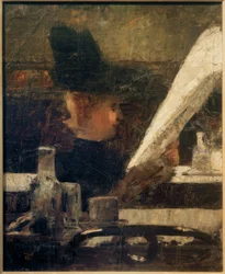 Newspaper Reader in the Café (Lady in the Café)