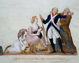 A Volunteer Leaving to the Army Surrounds His Family