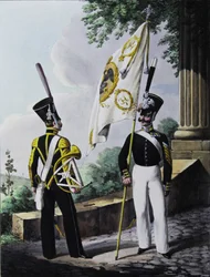 Porte-epee-Praporshchik and Hornist of the Guards Garrison Battalion