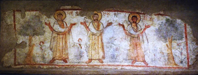 Wall Painting Showing Saints at Worship, Caesarea, Israel