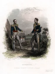Meeting between Generals San Martin and Bolivar, Guayaquil, Ecuador