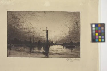 Sunset On The Rhine Near Cologne