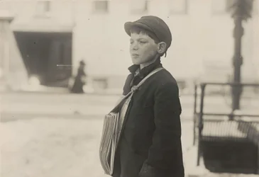 Tony Casale, "Bologna," 11 years old been selling newspapers for 4 years, Hartford, Connecticut, March 1909