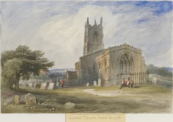 Mayfield Church: watercolour painting