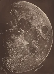 Photograph of the Moon at its First Quarter, March 6, 1865