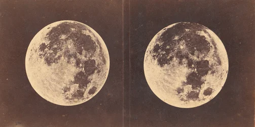 Full Moon: The Left Hand Moon was Photographed June 2nd, 1871. The Right Hand Moon was Photographed