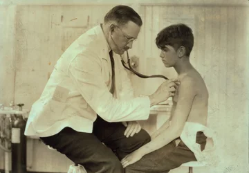 Doctor Examining Young Mill Worker, Cheney Silk Mills, South Manchester, Connecticut, c. 1924