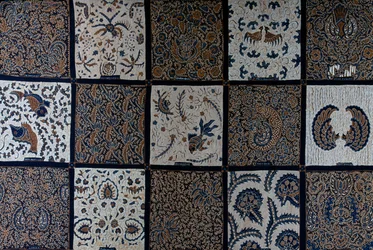 Batik with traditional designs from traditional colors, Surakarta, Java, Indonesia (detail)