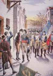 French General Jean Sarrazin kisses hanged Irish rebel Patrick Walsh