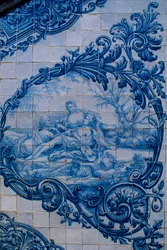 Glazed tiles from the Palace of the Counts of Estoi, Estoi, Portugal