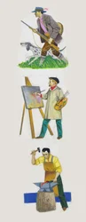 Hunter, Painter and Blacksmith, Drawing