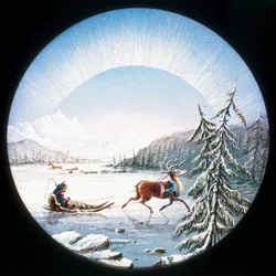 Lapland Scene, Hand-Coloured Magic Lantern Slide