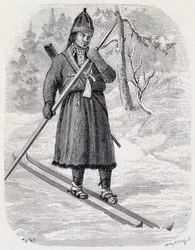 Lars Tuorda, Lappish athlete winning cross-country skiing competition organized in 1884 by Adolf Erick Nordenskjold
