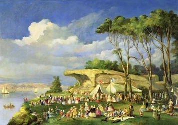 Picnic at Mrs Macquaries Chair, 1855