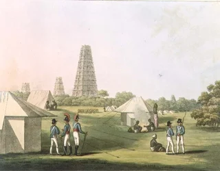 A View from the Royal Artillery Encampment, Conjeveram, plate 36 from 