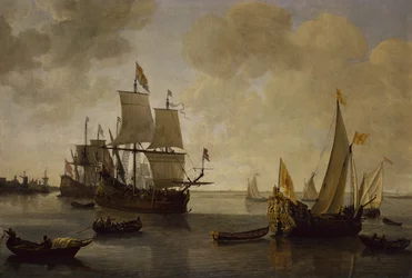 The States Yacht of Prince William II of Orange with other Shipping