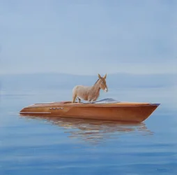 Donkey in a Riva, 2010