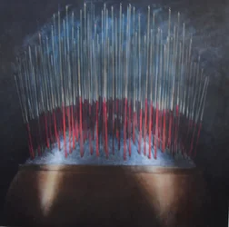 Incense Sticks in Bronze Bowl