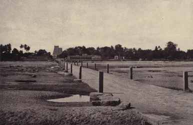 Madura: The Vygay River, with Causeway, Across to Madura, January-February 1858