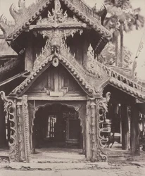 Pugahm Myo: Carved Doorway in Courtyard of Shwe Zeegong Pagoda, August 20-24 or October 23