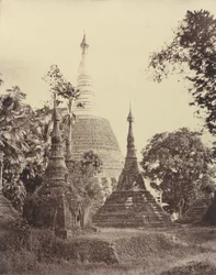 Rangoon: Near View of the Shwe Dagon Pagoda