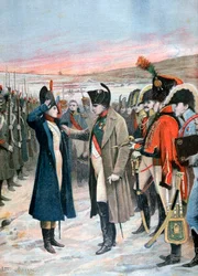 Napoleon presenting female officer Marie Schellinck with the Legion of Honour, 1808