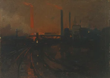 Steel Works, Cardiff, at Night