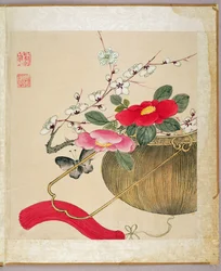 One of a series of paintings of flowers and insects