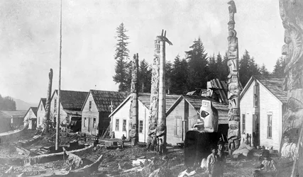 Indian Village at Howkan, Alaska, 1896