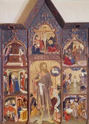 Altarpiece of Saint John the Baptist: scene of his life. Painting by Luis Borrassa. Museum of Decorative Arts, Paris