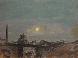 Full Moon Over Luxor Ruins, Off the Nile