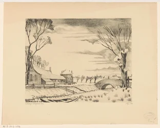 Farmhouse in a winter landscape